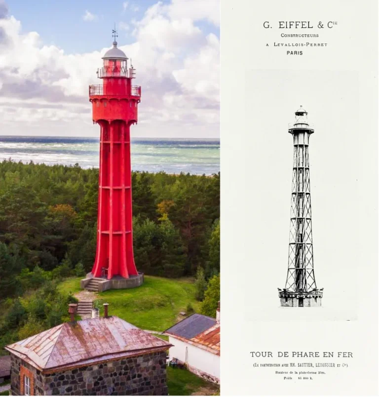 Ristna tuletorn, Hiiumaal, mis on valmistatud Eiffeli torni autori Gustave Eiffeli poolt.